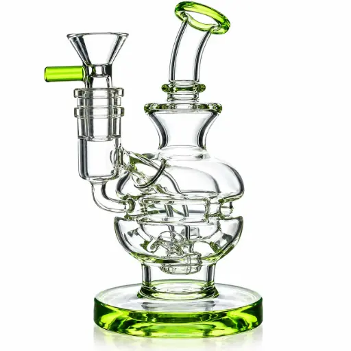 [DG00140] Diamond Glass 6" RIG WITH STEM PERC - DR1137 Slime Green