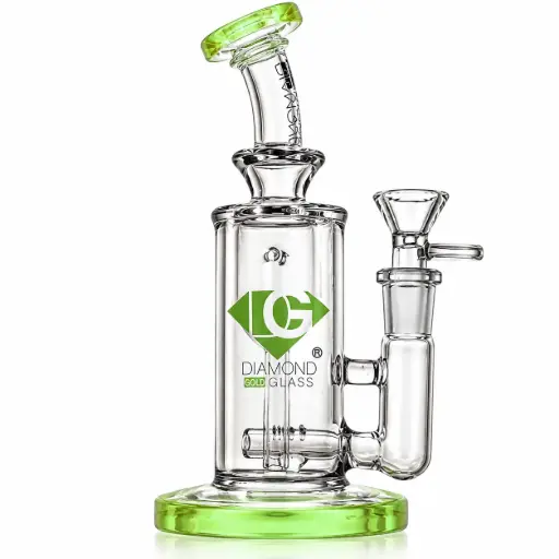 [DG00143] Diamond Glass Mini Rig, Showerhead - DGR1142 Milky Blue