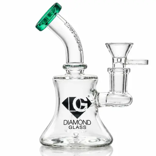 [DG00148] Diamond Glass Mini Rig, Showerhead - DGR1142 Green