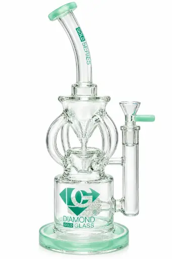 [DG00163] Diamond Glass RIG-12" RECYCLER W/ MATRIX SHOWERHEAD - DGR1159 Milky Green