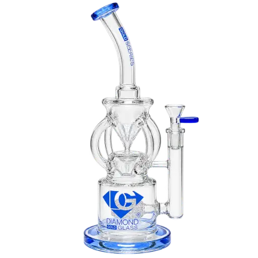[DG00166] Diamond Glass RIG-12" RECYCLER W/ MATRIX SHOWERHEAD - DGR1159 Blue