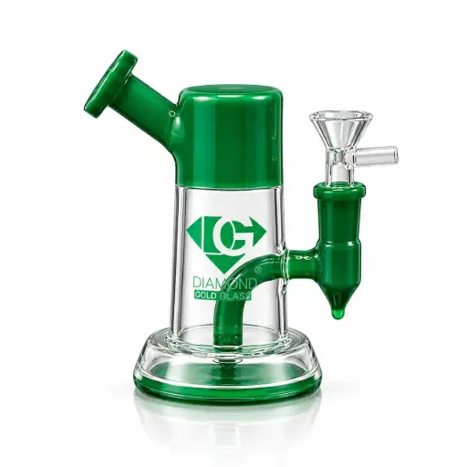 [DG00187] Diamond Glass 5" RIG WITH STEM PERC - DGR1194 Jade