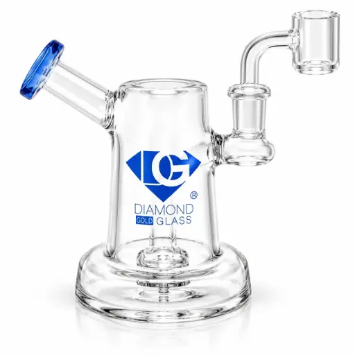 [DG00199] Diamond Glass 6" MINI-RIG WITH SHOWERHEAD PERC - DGR1201 Blue
