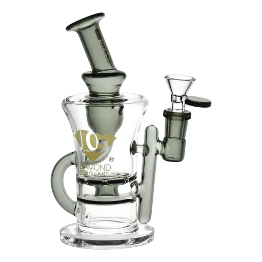 [DG00202] Diamond Glass 8"-RIG WITH RATCHET PERC & RECYCLER - DGR1208 Smoke