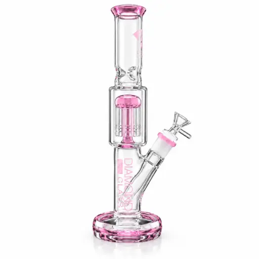 [DG00237] Diamond Glass 11" CLEAR MANSION STRAIGHT - DGW1009 Pink