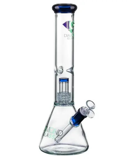 [DG00240] Diamond Glass 14" 7MM THICK BEAKER WITH MATRIX - DGW1014-1 Milky Blue
