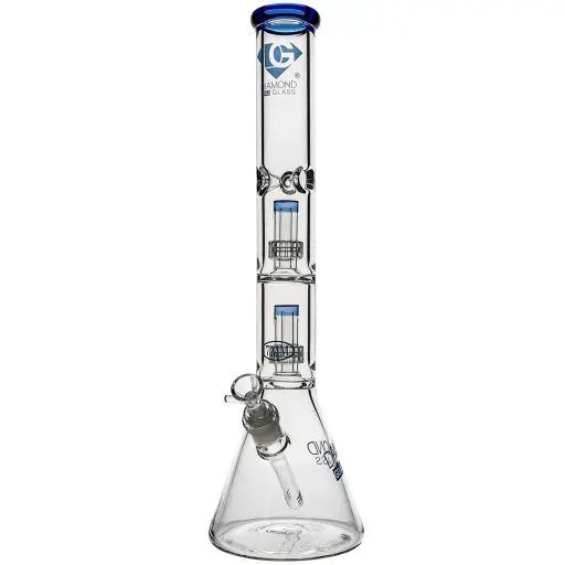 [DG00243] Diamond Glass 18" 7MM THICK BEAKER WITH 2 MATRIX - DGW1014-2 Blue