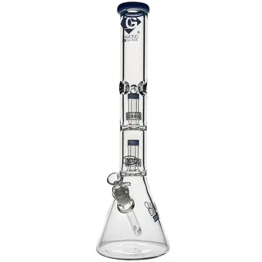 [DG00244] Diamond Glass 18" 7MM THICK BEAKER WITH 2 MATRIX - DGW1014-2 Milky Blue
