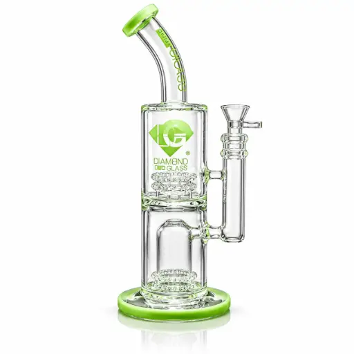 [DG00247] Diamond Glass 14"WP-STEMLESS W/DOME SHOWERHEAD - DGW1018 Slime Green