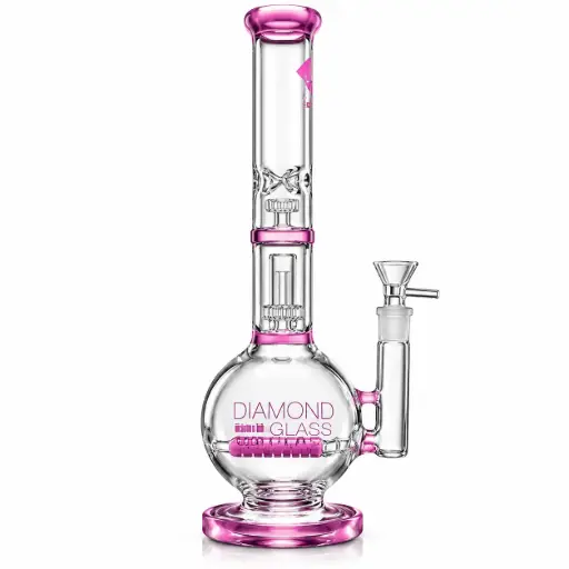 [DG00248] Diamond Glass 16" DOUBLE IN-LINE - DGW1023 Pink