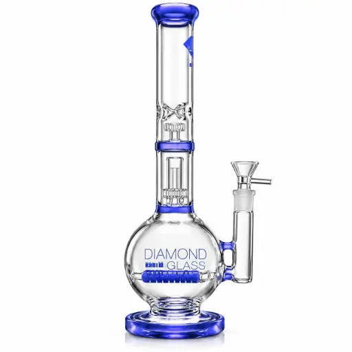 [DG00252] Diamond Glass 16" DOUBLE IN-LINE - DGW1023 Blue