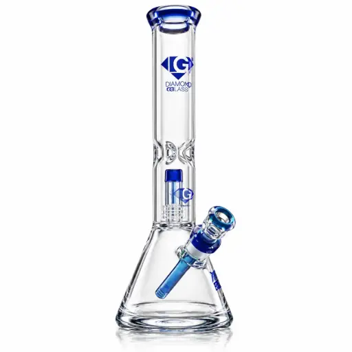 [DG00254] Diamond Glass 16" 7mm SHOWERHEAD PERC - DGW1025 Milky Blue