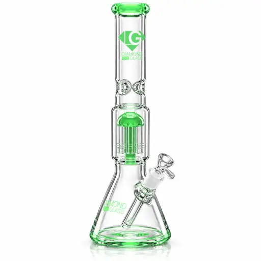 [DG00260] Diamond Glass 16" 10 ARM TREE PERC - DGW1031 Milky Green