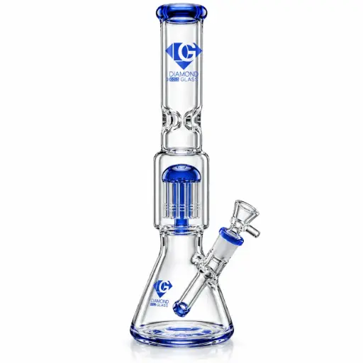 [DG00262] Diamond Glass 16" 10 ARM TREE PERC - DGW1031 Blue