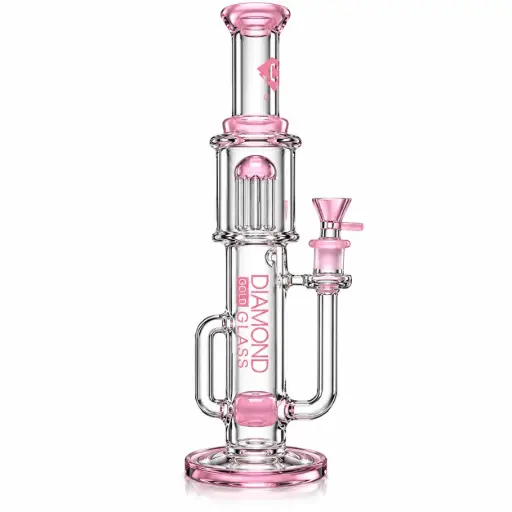[DG00280] Diamond Glass 18" 11ARM/DIFFUSER/SHOWERHEAD - DGW1064 Pink