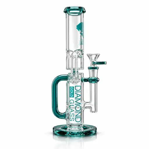 [DG00285] Diamond Glass 11" WITH INLINE PERC & RECYCLER - DGW1070 Teal