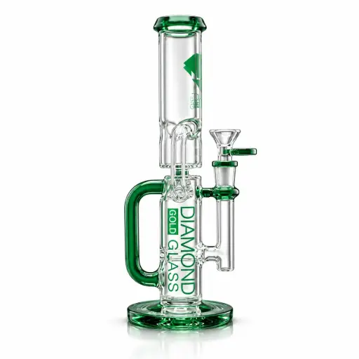 [DG00287] Diamond Glass 11" WITH INLINE PERC & RECYCLER - DGW1070 Green