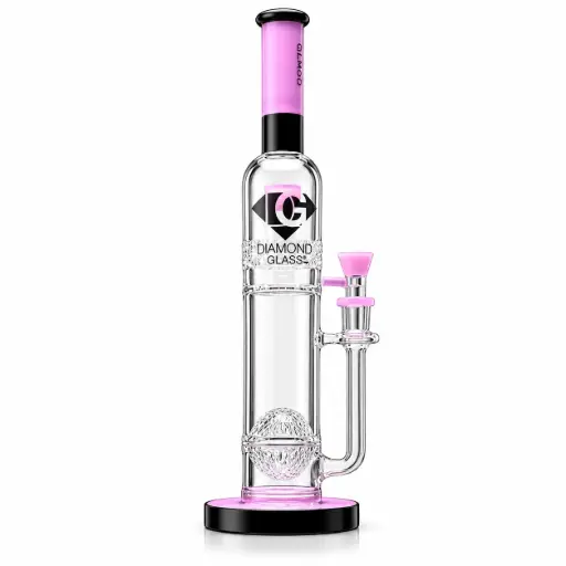 [DG00327] Diamond Glass 16" RATCHED AND SPHERE PERCS - DGW940 Black/Violet