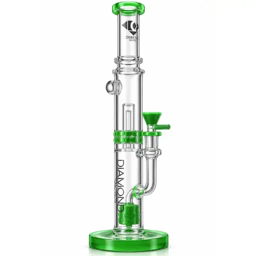 [DG00330] Diamond Glass 16" STRAIGHT RATCHET AND MARSHMALLOW PERCS - DGW941 Slime Green