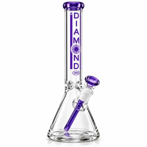 [DG00333] Diamond Glass 18" NO PERC, 19mm THICK FEMALE JOINT - DGW942-18 Violet