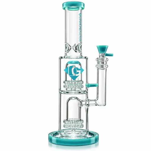 [DG00349] Diamond Glass STEMLESS W/DOME SHOWERHEAD PERCS - DGW981 Teal