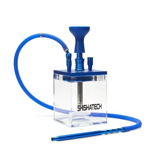 [AM050734] 15" The Block Hookah, Blue, 1 Hose, ShishaTech Travel Bag