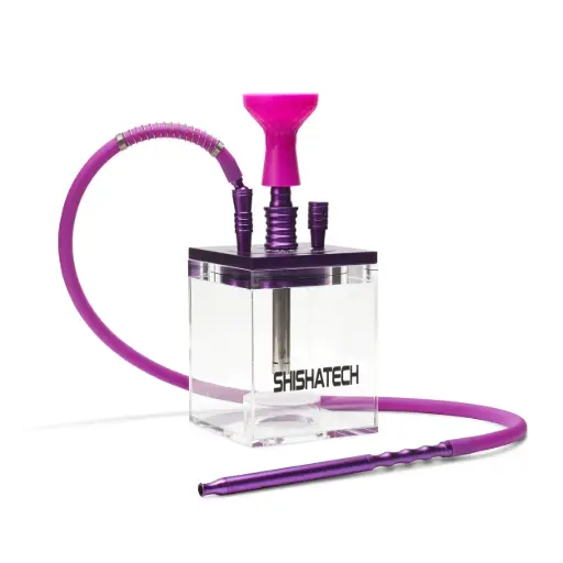 [AM050736] 15" The Block Hookah, Purple, 1 Hose, ShishaTech Travel Bag