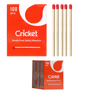 [AM023098] Cricket Matches Handy Pack Safety Matches - 2,75" / 100 matches per pack - 3 packs