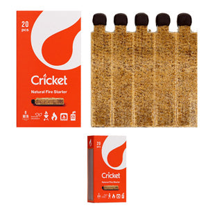 [AM023100] Cricket Matches Natural Fire Starter - 4.75" 20 matches per pack - 1 Pack