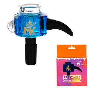 [AM025010] MK Glass Bowl Freezable Horn - Glycerin Inside 14mm Blue