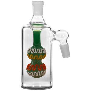 [AM025590] Ash Catcher Double Circle With Double Color Lines 7694 14mm 5" 45 Degree Green