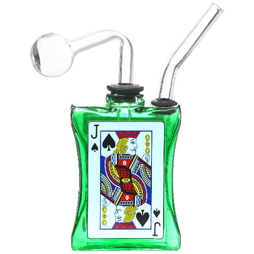 [AM025658] O.B. Water Pipe Jack of Spades 2148a 7.0" Green