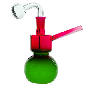 [AM025689] O.B. Water Pipe Globe 2136a 6.5" Green/Red